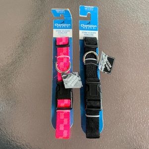 black & pink adjustable dog collar